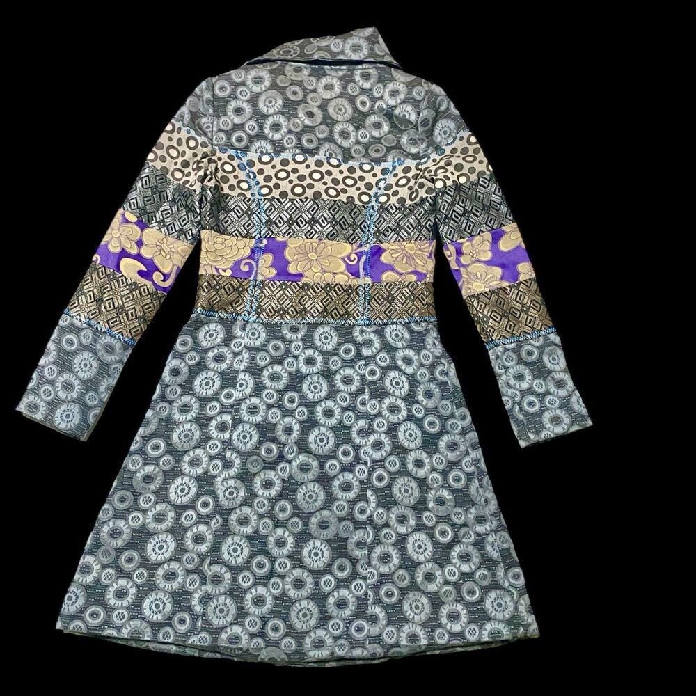 Tapestry Jacquard Patchwork Jacket Coat Boho Fren… - image 3